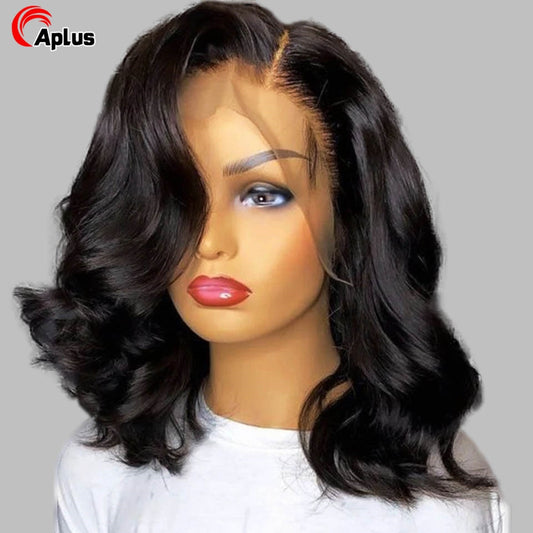 Body Wave Short Bob Wigs Human Hair 13x4 Bob Wig Lace Front Human Hair Wigs For Black Women Body Wave Frontal Wig Preplucked 180