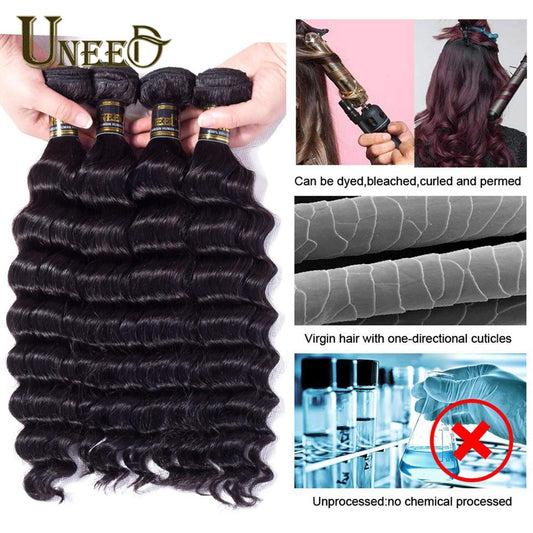 30 32 40 Inch Peruvian Hair Bundles Loose Deep Wave Human Hair Extensions Long Length Remy Hair Natural Color 1 Piece Hair Weave